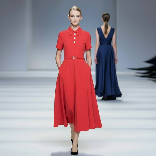 Lorna Belted Short Sleeve Dress