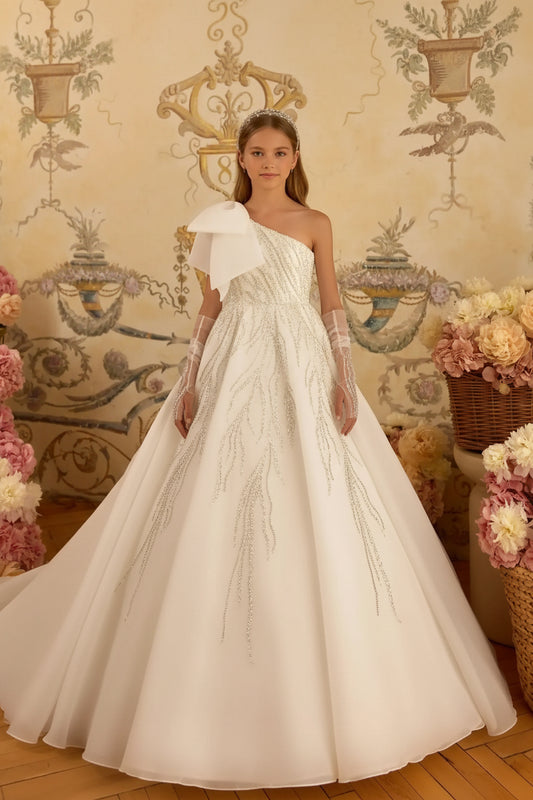 Princess One Shoulder Flower Girl's Dress