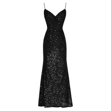 Load image into Gallery viewer, Eloise  V-neck Backless High Waist Package Buttocks Sequins Long Dress