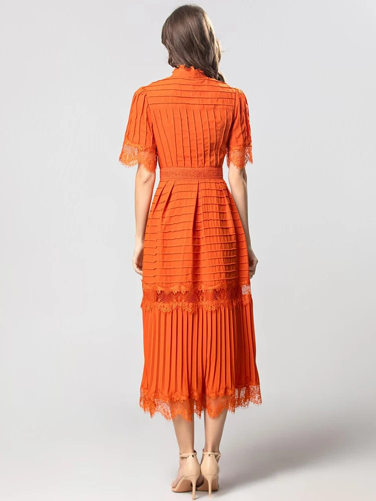 Zyla Vintage Pleated Dress