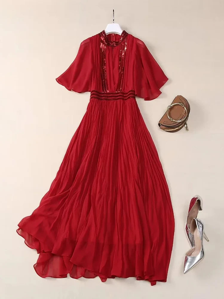 Emely Summer Solid Color Long Dress