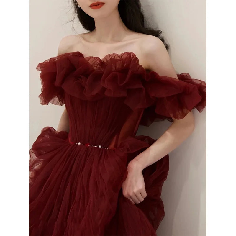 Evelyn Gowns for Women Elegant Party Prom Gown Graduation Womens Occasion Slender Waist Quinceanera Pengpeng Wedding Dresses