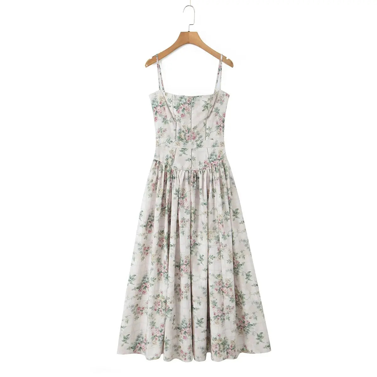 Mya Sexy Spaghetti Straps Floral Print Dress