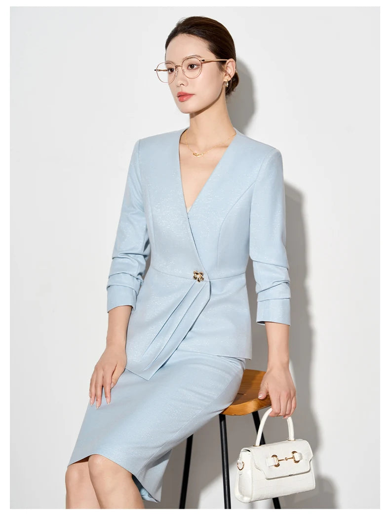 Amara Blazer Skirt Suit 2 Piece Matching Set