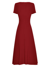 Load image into Gallery viewer, Gracelynn V-Neck Short Sleeve Beading Brooch Folds Dress