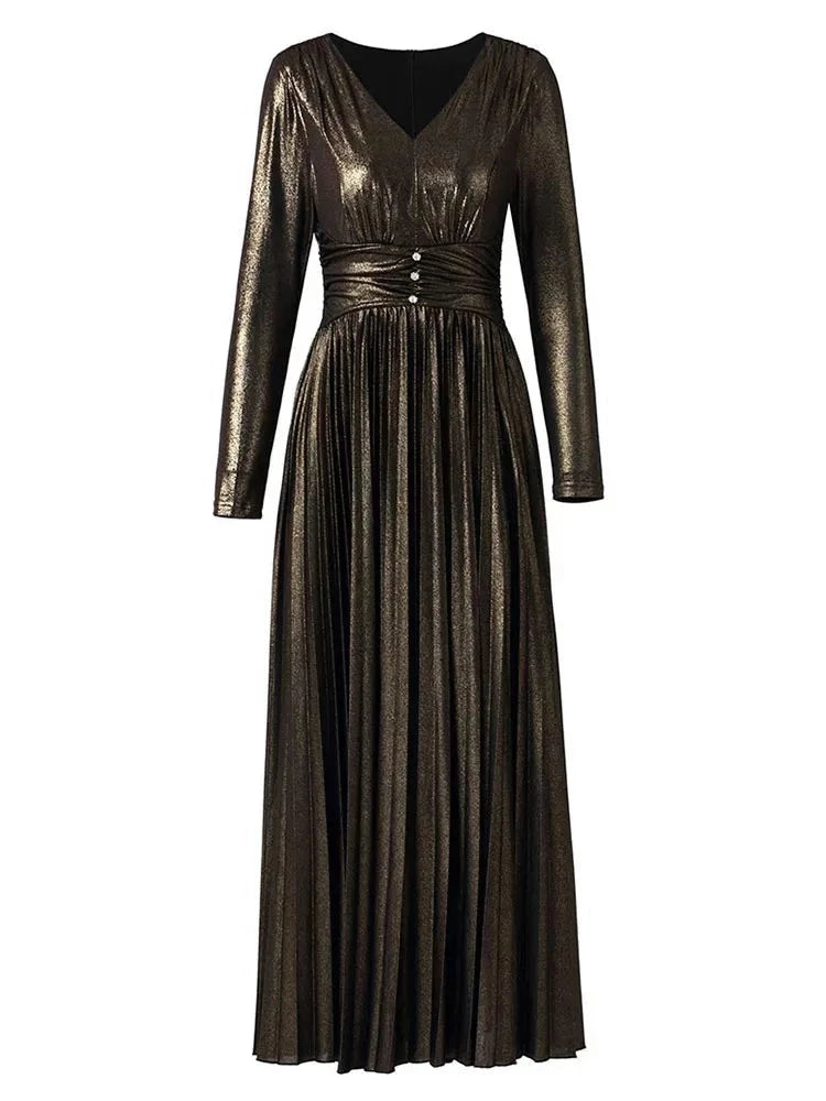 Delphi Minimalist Long Sleeve Belt Design Elegant Dress