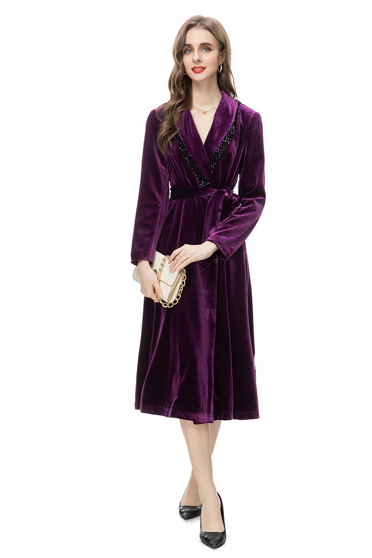 Shyla Vintage Velvet Trench Coat