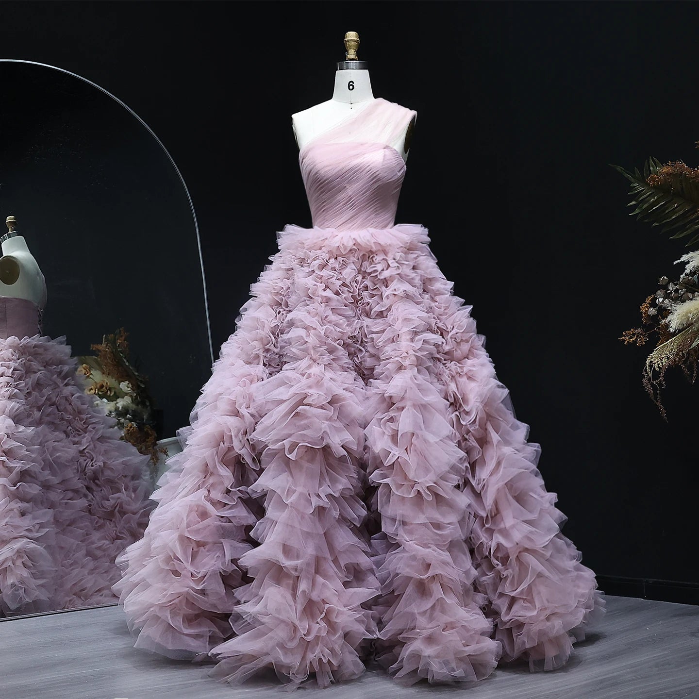 Harper Pink Strapless Evening Dress