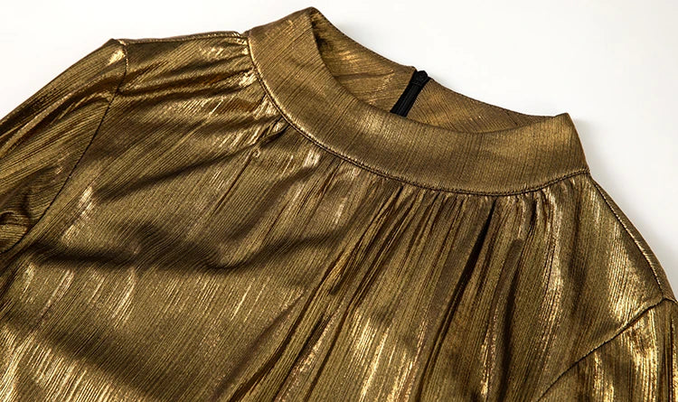 Vienna Metallic Pleated Dress