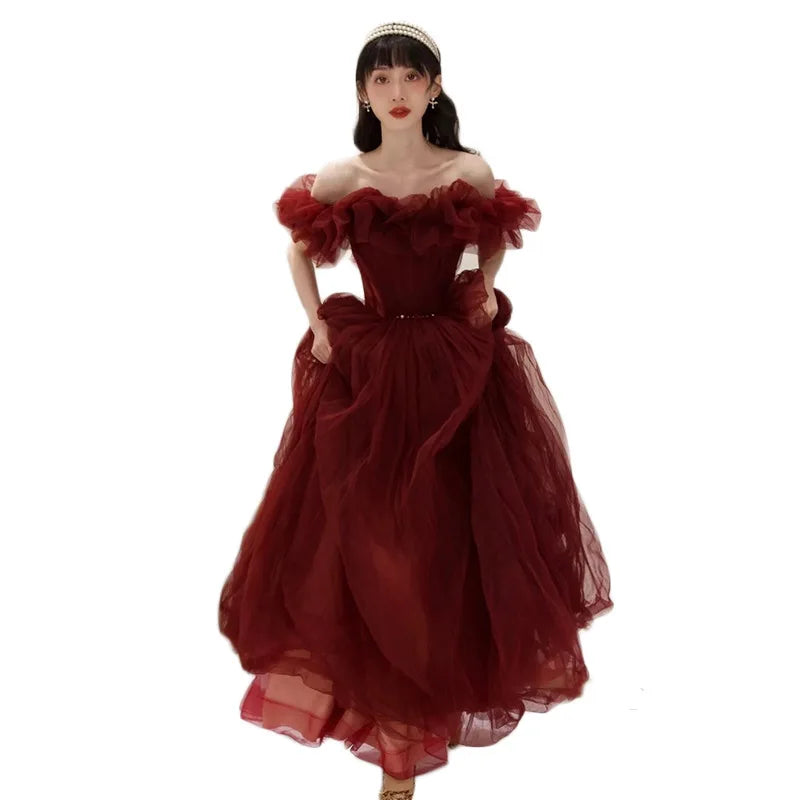 Evelyn Gowns for Women Elegant Party Prom Gown Graduation Womens Occasion Slender Waist Quinceanera Pengpeng Wedding Dresses