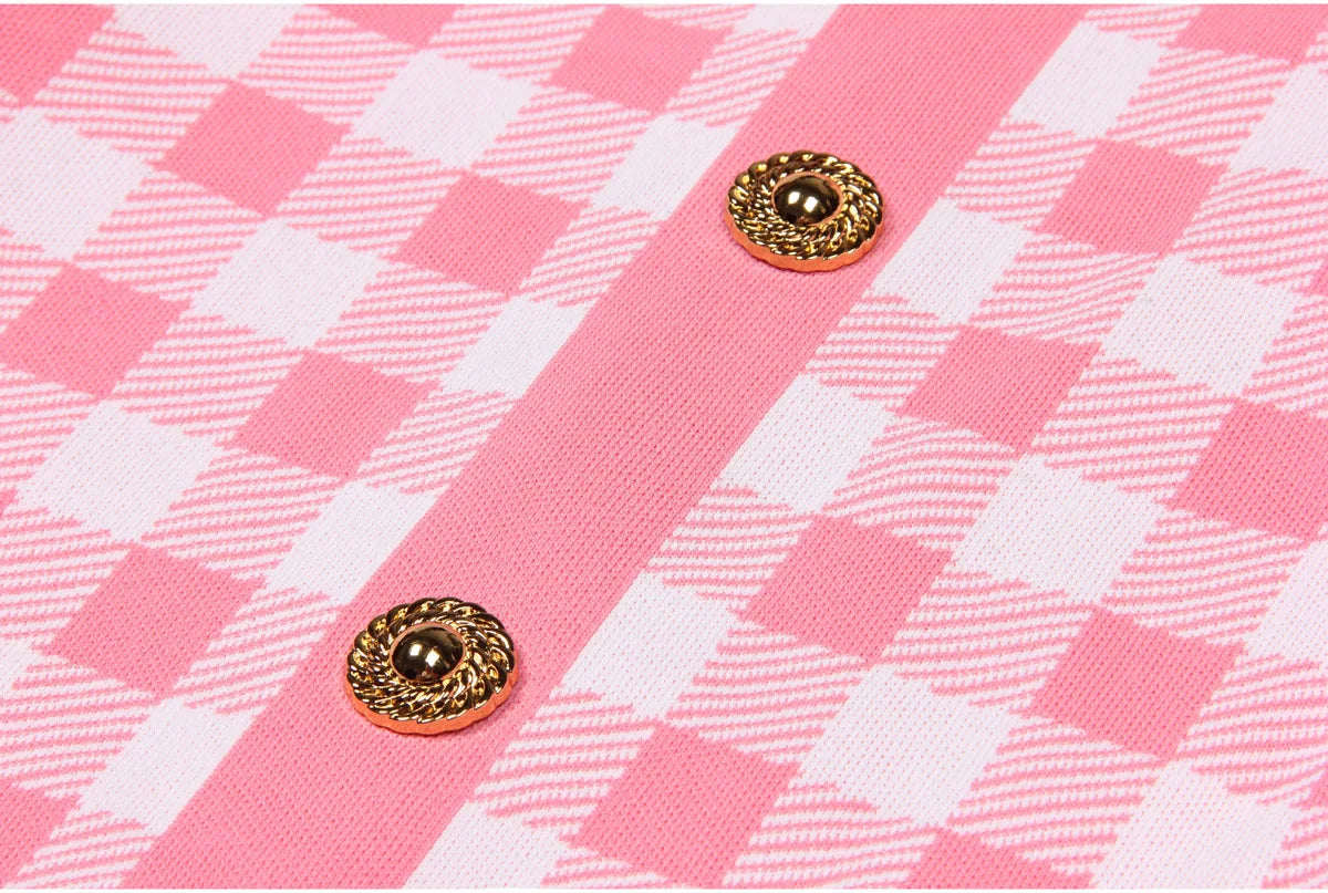 Jessy Plaid Knitting Sweater Dress