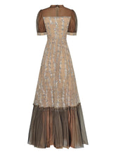 Load image into Gallery viewer, Tansy O-Neck Short Sleeve Sequins Vintage Mesh Dress