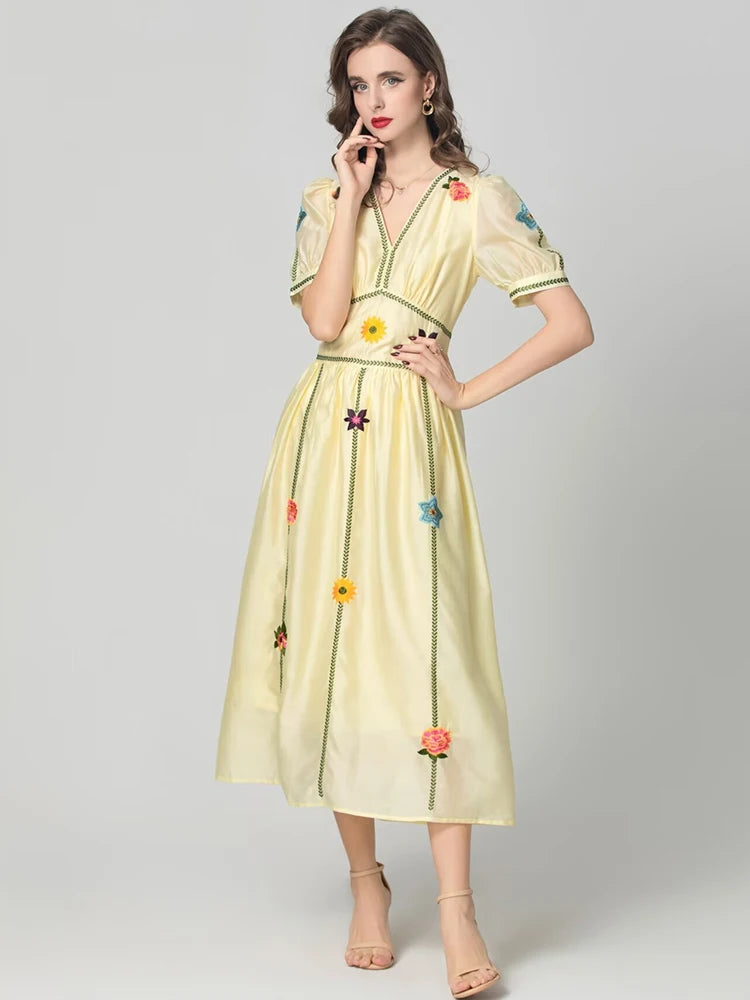 Quittery Embroidery Dress