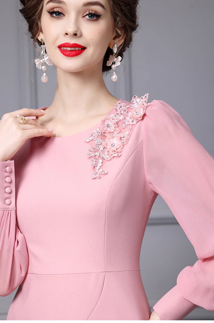Marie Pink Elegant Party Dress
