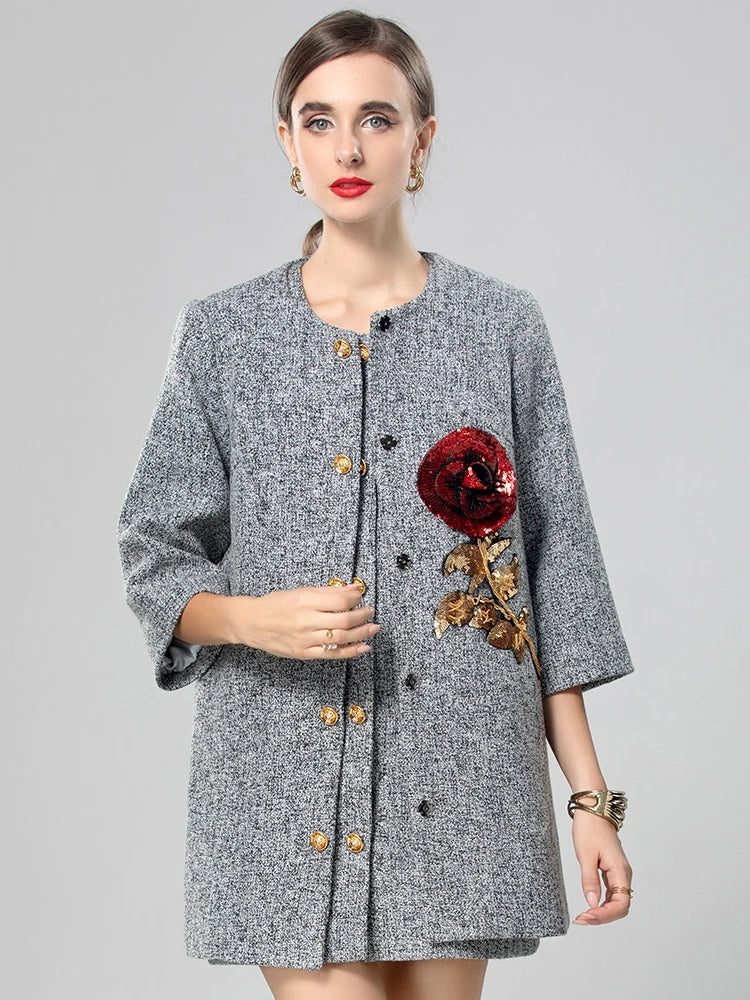 Lara Sequins Appliques Coat