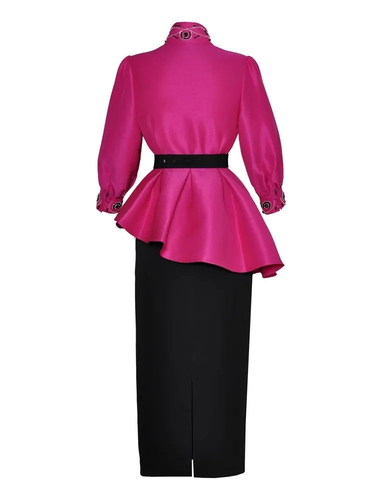 Wallis Asymmetric Top + Pencil Skirt 2 piece Set