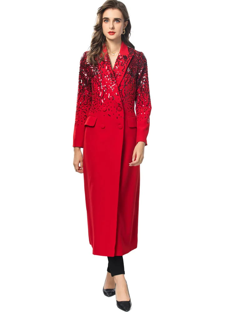 Jordan  Solid  Sequin Trench