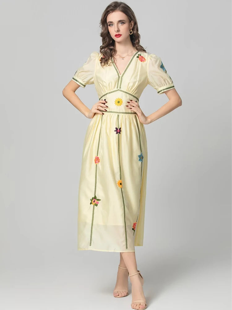 Quittery Embroidery Dress