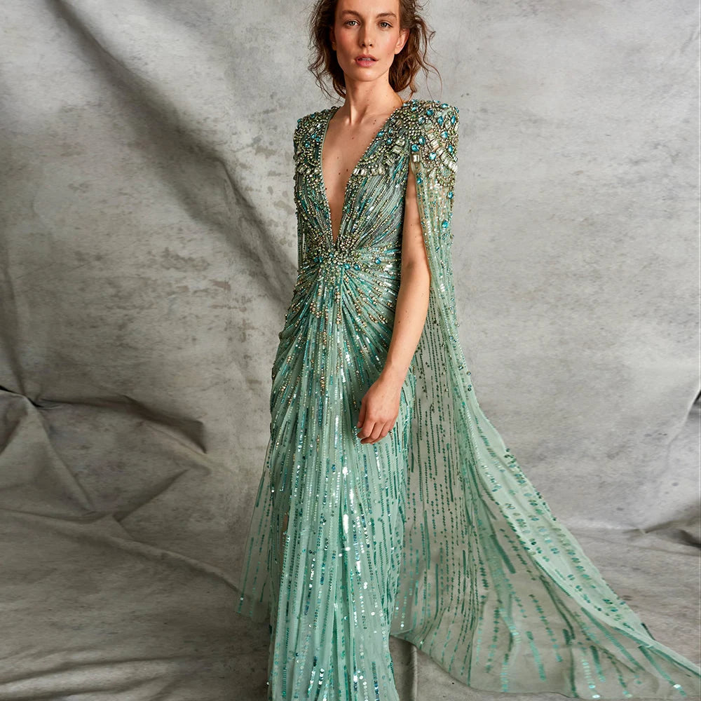 Alora Evening Dress with Cape