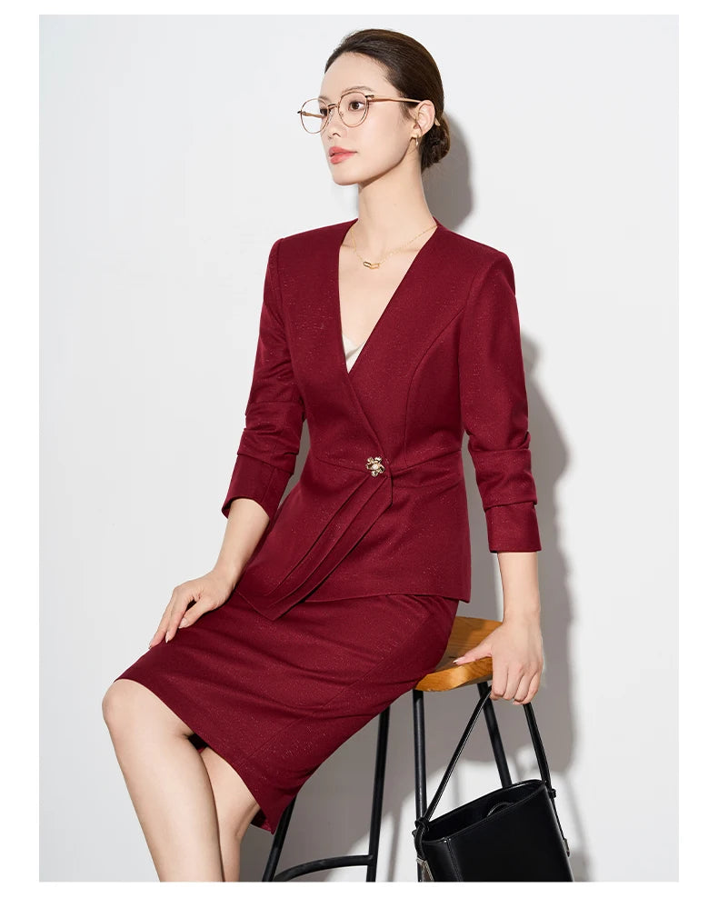 Amara Blazer Skirt Suit 2 Piece Matching Set