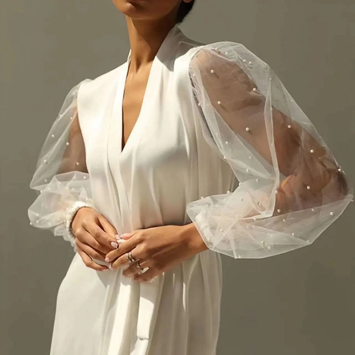 Ahri Gown with Pearl Tulle Robe Luxury High Grade Bathrobe Sexy Nightwear Women's Robe Silk Satin Pajamas Bride