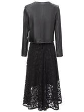 Load image into Gallery viewer, Liberty Long Sleeve Crystal Button Jacket + Lace Spaghetti Strap Dress High Street Two-Piece Set