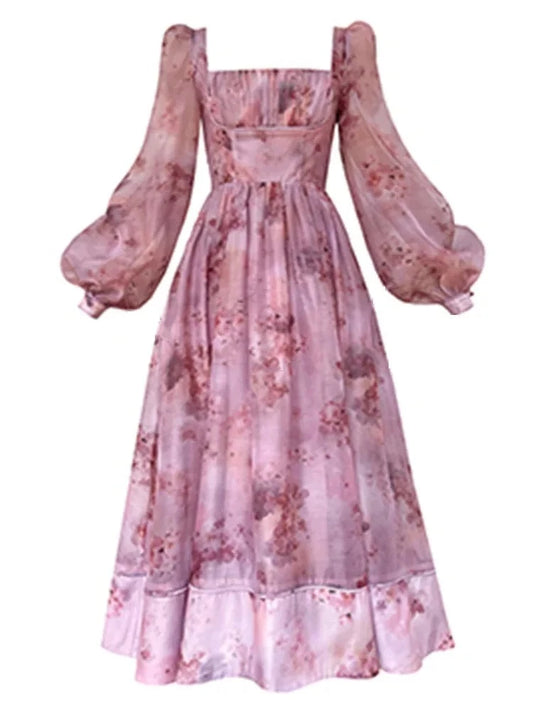 Elegantes Kleid mit Simone French-Print