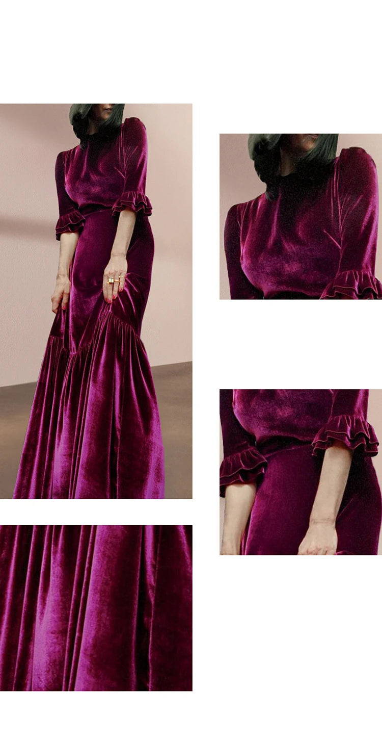 Gwen Velvet A-LINE Long Dress