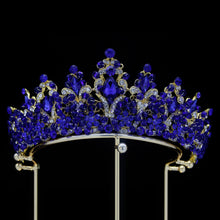 Load image into Gallery viewer, Luxury Royal Purple Crystal Beads  Rhinestone Queen Bridal Tiaras Crown