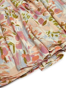 Salem Early Autumn O-Neck Long Sleeve Folds Floral Print Elegant Party Dress