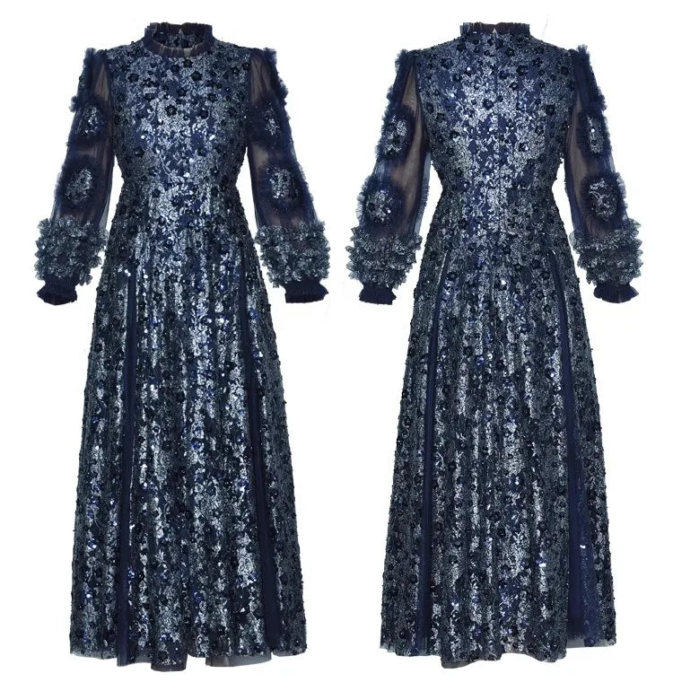 Orion Sequins Appliques Long Dress