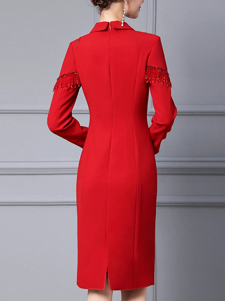 Genesis High Waist Long Sleeve Thin Elegant Dress