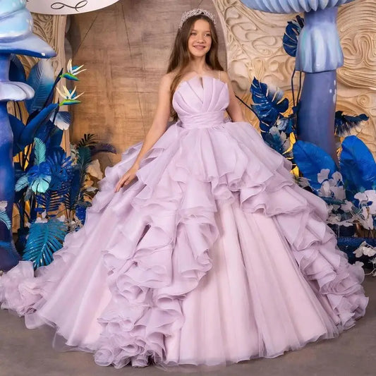 Caprice Purple Ball Gown Flower Girl Dress