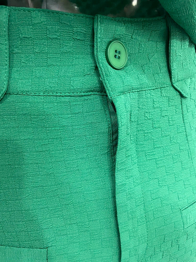 Evie  2 Pieces Set For Women Lapel Lantern Long-sleeved Top High Waist Split Mid Length Skirt