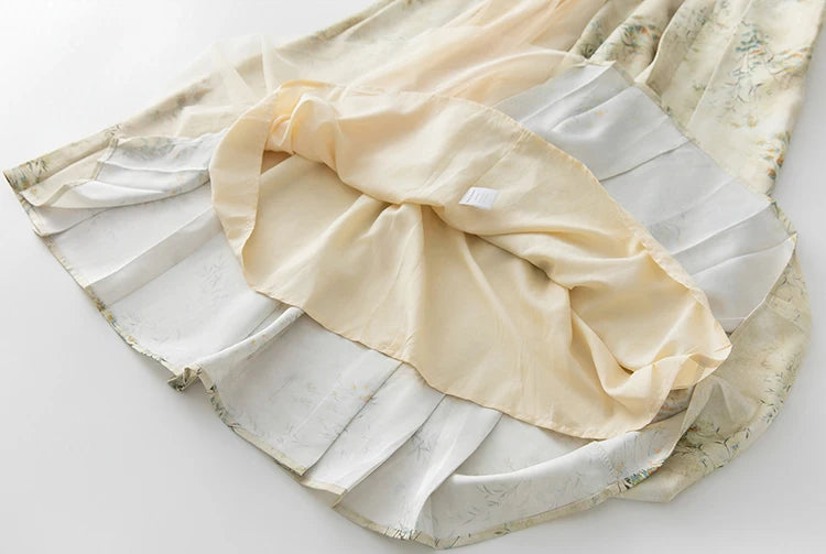 Felicity Long Sleeve Tops+Mesh Patchwork Skirt Beading Set