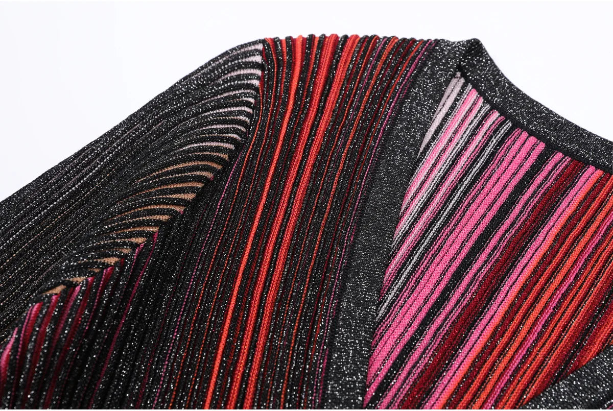 Daphne Rainbow Striped Knitting Dress