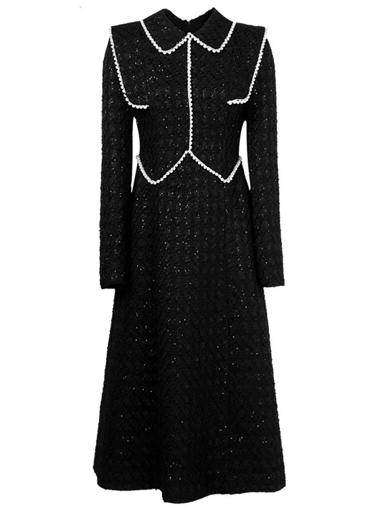 Ramona French Elegant Tweed Mid-Length Dress