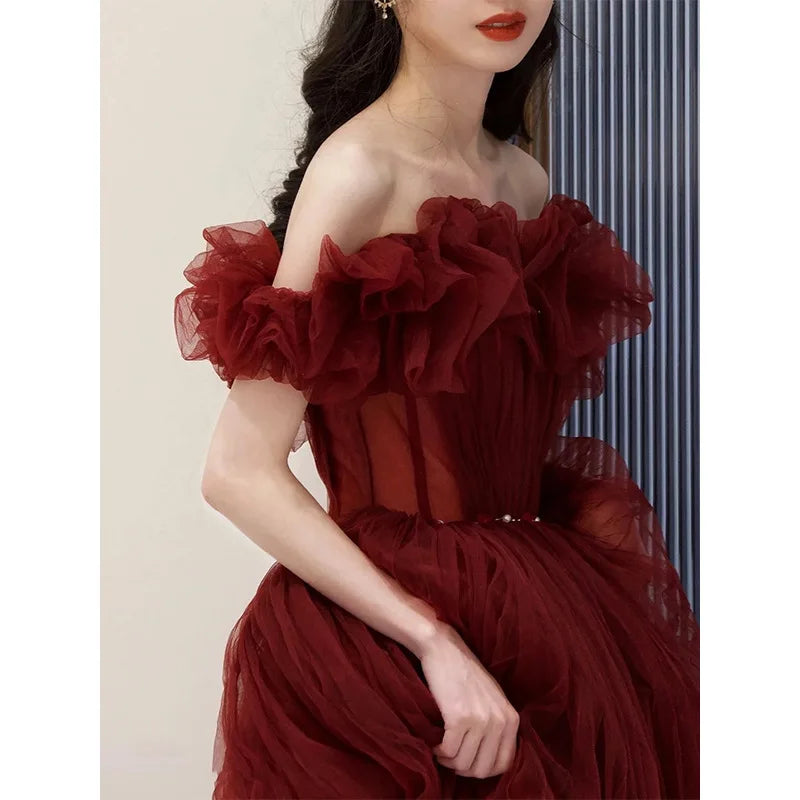 Evelyn Gowns for Women Elegant Party Prom Gown Graduation Womens Occasion Slender Waist Quinceanera Pengpeng Wedding Dresses