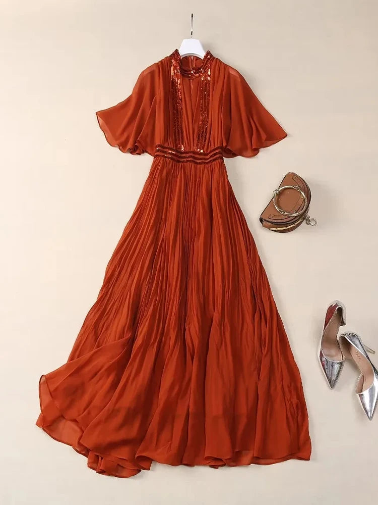 Emely Summer Solid Color Long Dress