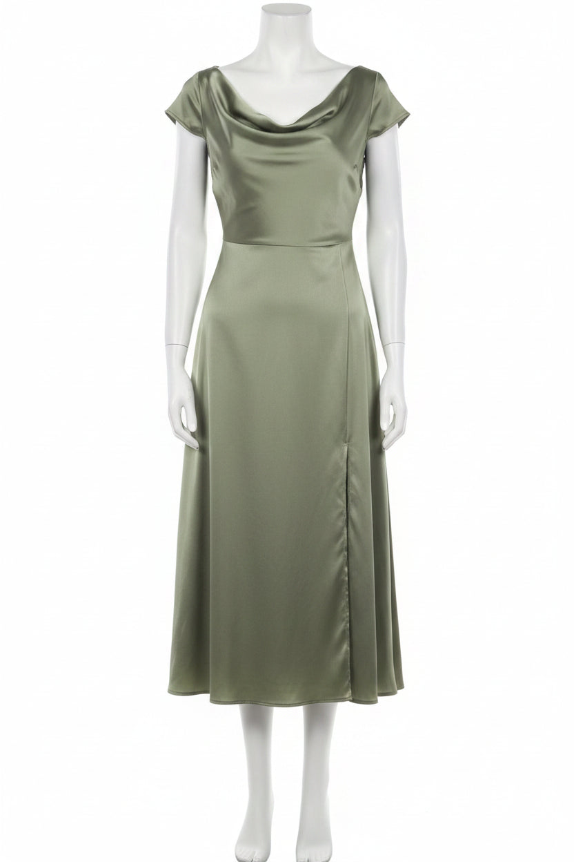 Imee Silk Dress Slit Satin Satin Long Skirt European and American Fashion High-end