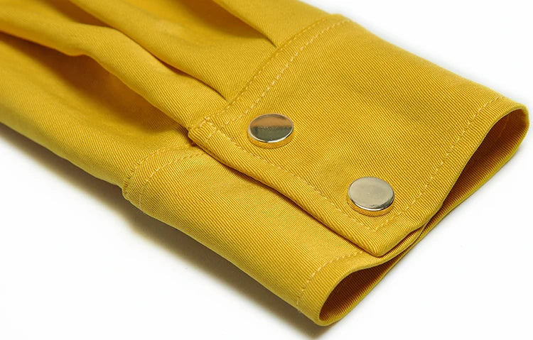 تنانير Rylie تناسب قميص أصفر بياقة مقلوبة للسيدات + أوشحة رفيعة وتنانير منقوشة مكونة من قطعتين