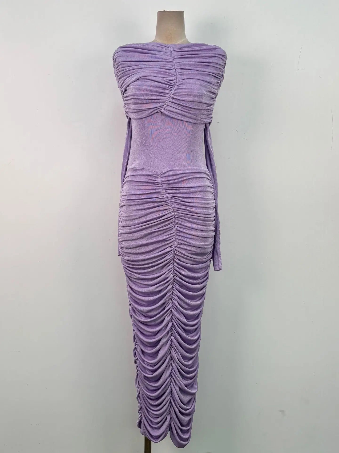 Alissa Pleated Long Sleeve Dress