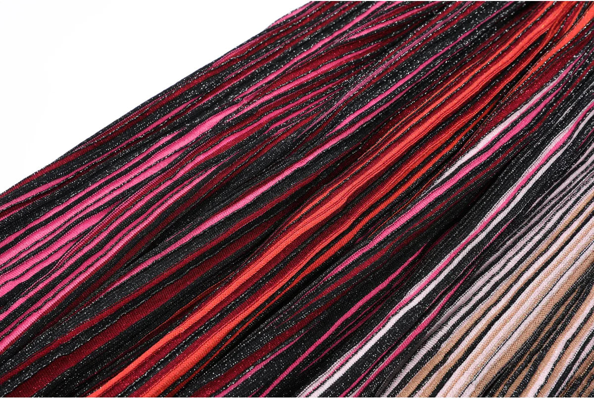 Daphne Rainbow Striped Knitting Dress