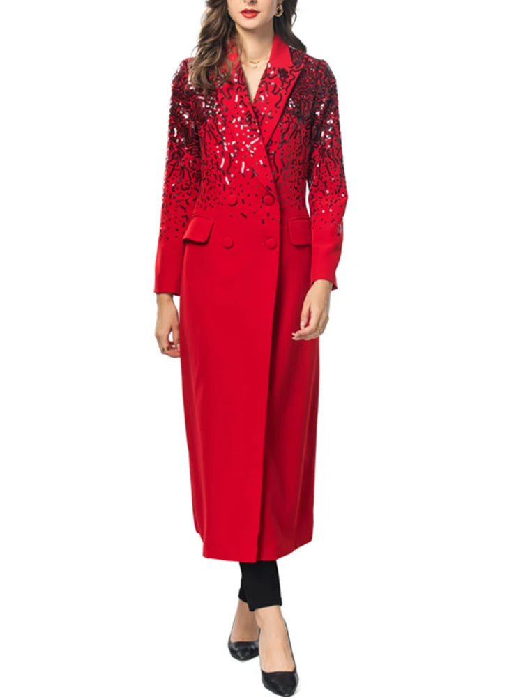 Jordan  Solid  Sequin Trench