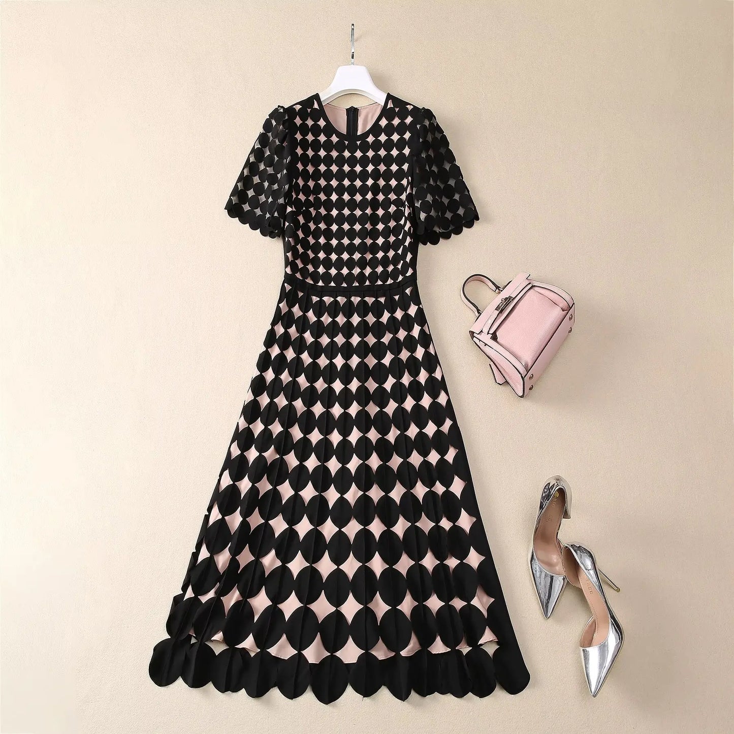 Dove Cut-Out Geometric Dress