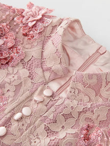 Collins Long Sleeve Sequins Embroidery Appliques Vintage Dress