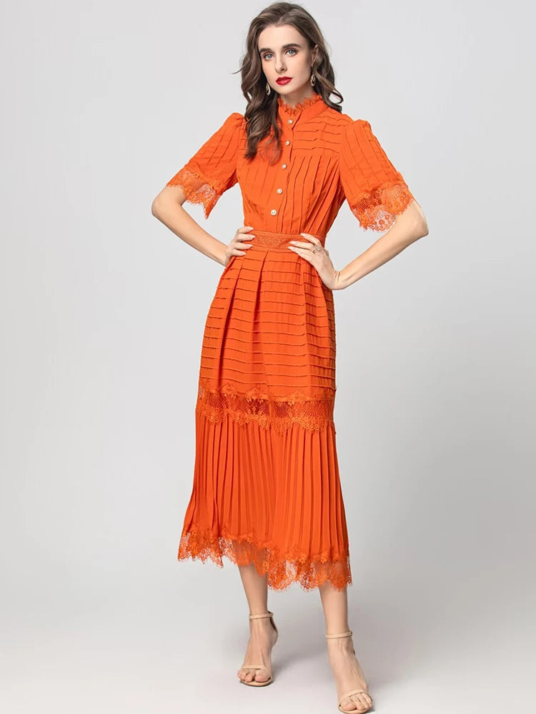 Zyla Vintage Pleated Dress