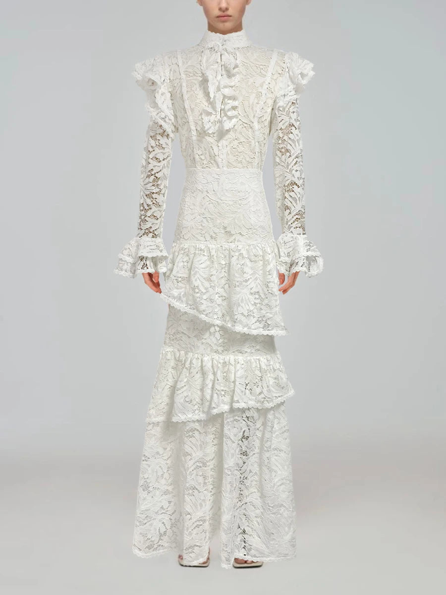 Anne Solid Spliced Lace Up Two Piece Set