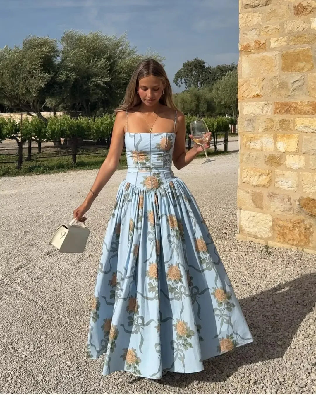 Mya Sexy Spaghetti Straps Floral Print Dress