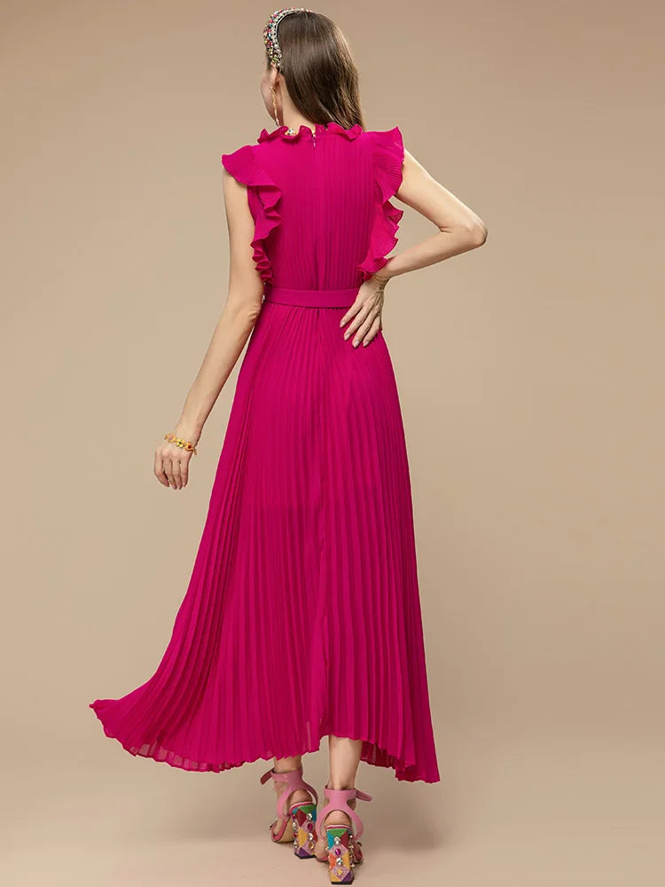 Calandra Asymmetrical Pleated Dress